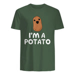 I'm A Potato - Funny Potato Shirt, Vegetable Food Gag Gift in Military Green - back view