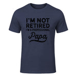 I'm Not Retired A Professional Papa in Heather Navy - front view