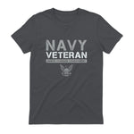 US Navy - Veteran Honor Courage Commitment T-Shirt in Charcoal - back view