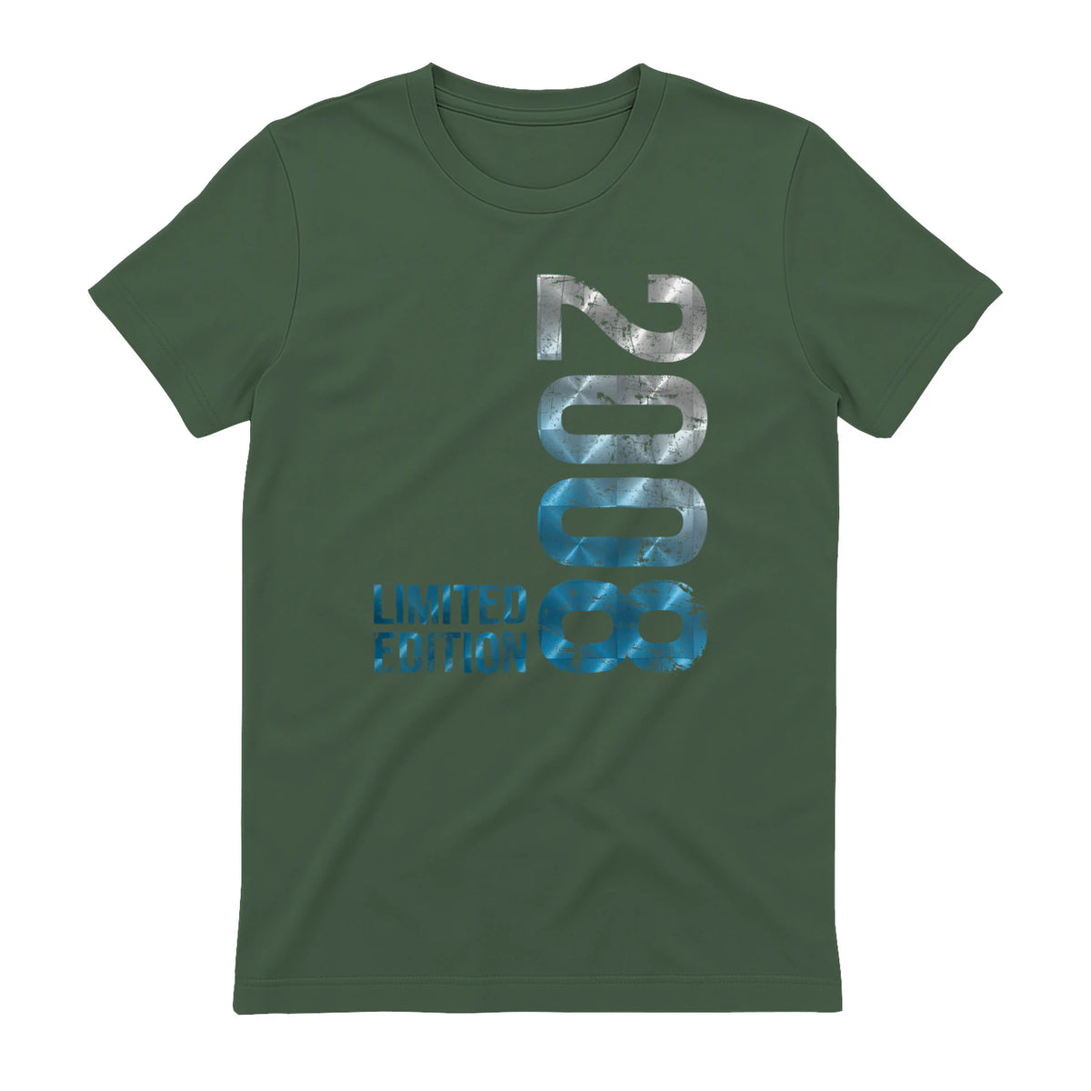 Vintage Eighteenth Birthday Gift T-Shirt in Military Green - back view