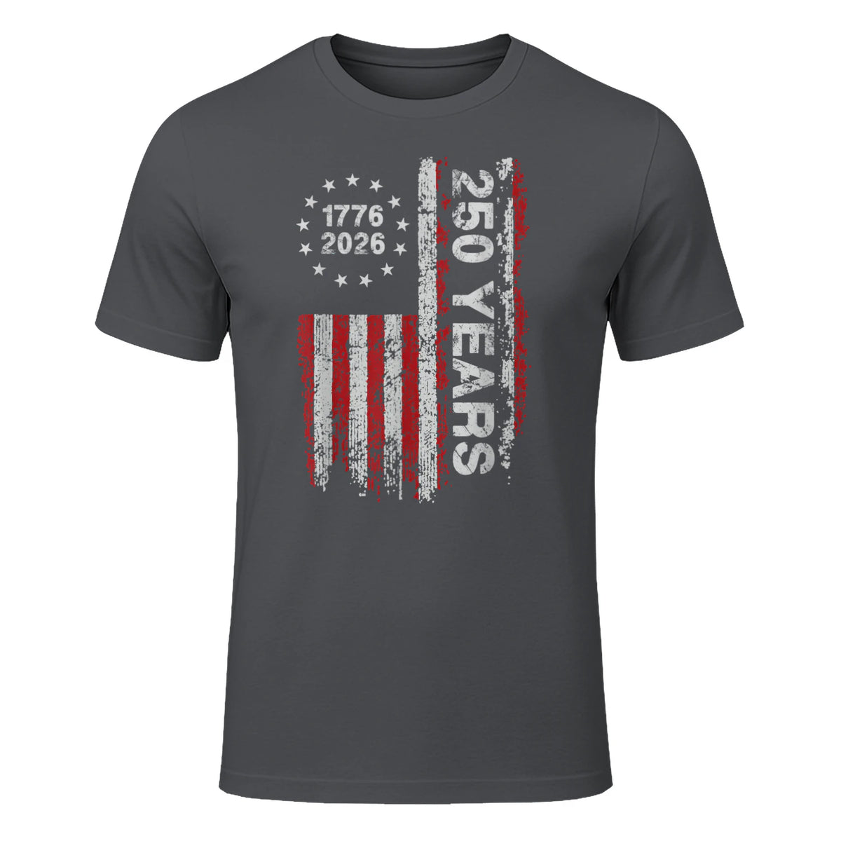American Independence Freedom Anniversary T-Shirt in Charcoal - front view