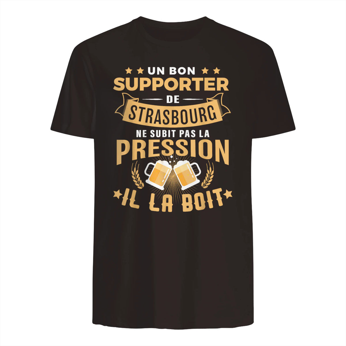Bon Supporter Strasbourg boit la pression humour Strasbourg in Dark Chocolate - back view