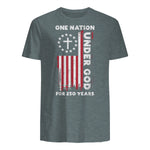Christian American Flag Anniversary T-Shirt in Dark Heather - back view