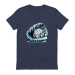 Baseball Drip Ice Cream Sprinkles Baseball Glove T-Shirt in Heather Navy - back view