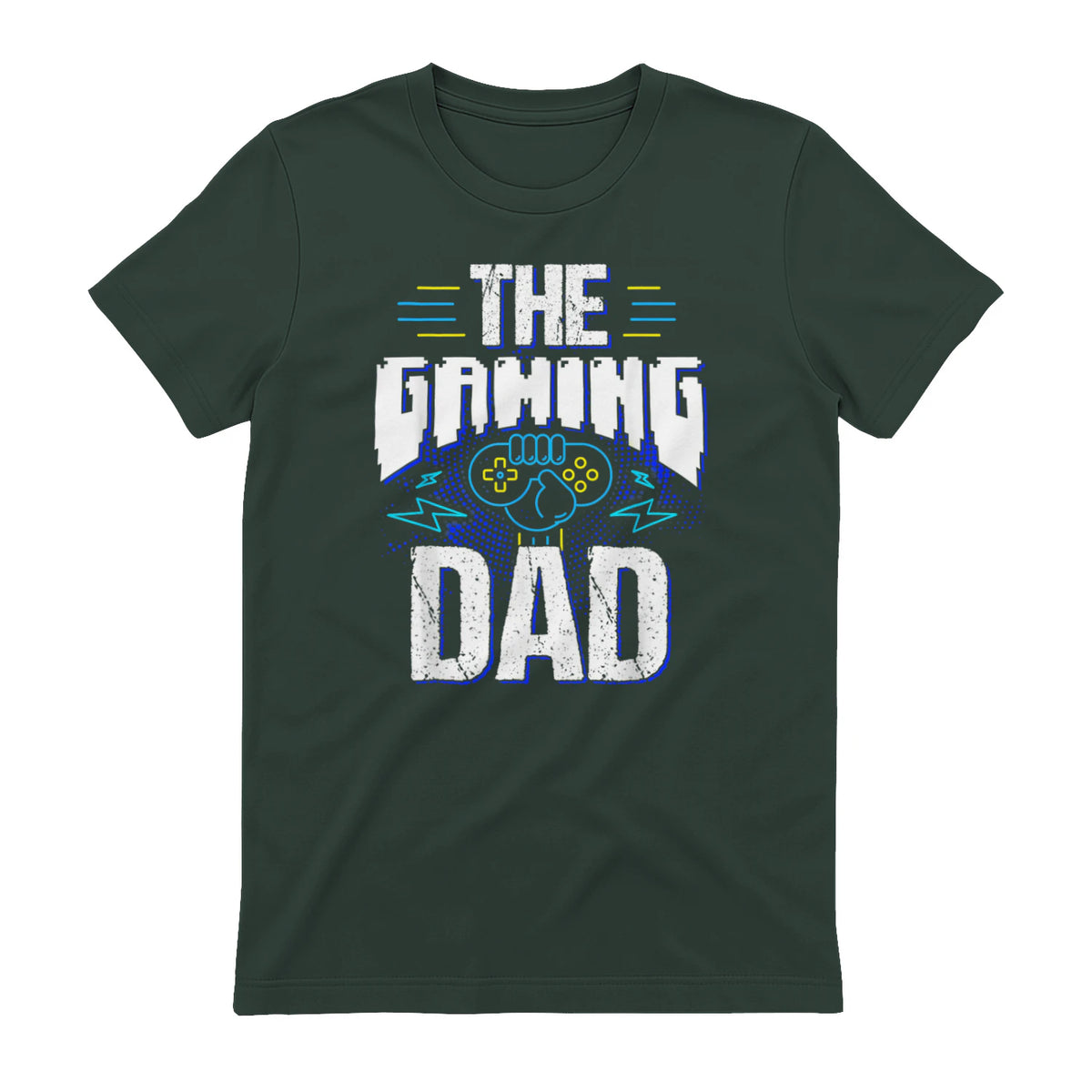 Gamer Zocker Games Pc - Best Gaming Dad Ever T-Shirt in Forest Green - back view