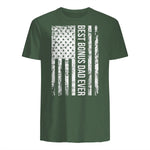 Step Dad Best Bonus Dad Ever For Stepdad American Flag in Military Green - back view