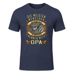 Opa Spruch Die Meisten Menschen Nennen Mich Beim Namen in Heather Navy - front view