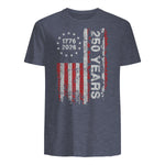 American Independence Freedom Anniversary T-Shirt in Heather Navy - back view