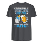 bientôt papa 2026 Annonce Futur Papa Humour Nouveau Papa tee in Charcoal - back view