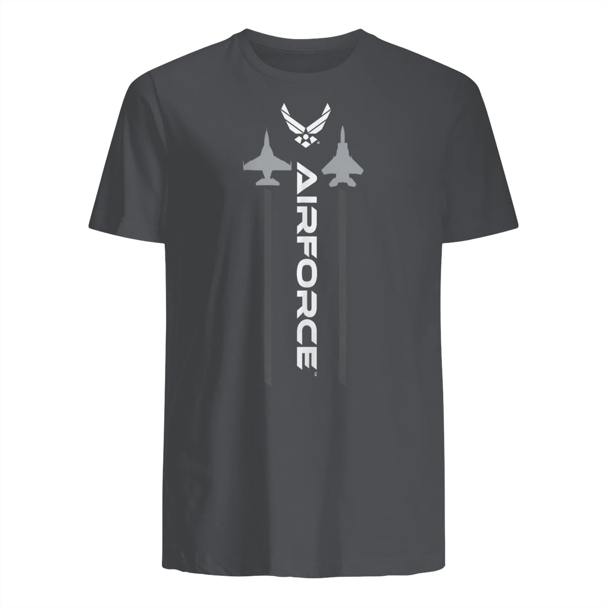 US Air Force with Logo T-Shirt in Charcoal - back view