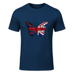 Union Jack Butterfly Butterflies Flag Wings British UK Flag in Navy - front view