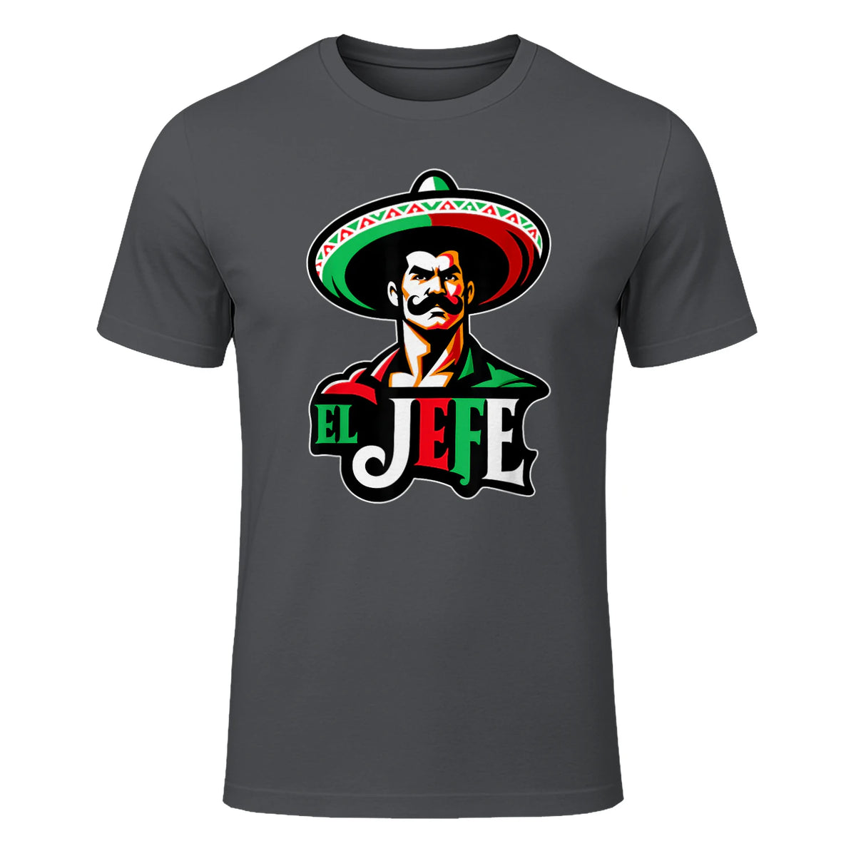 El Jefe Le Patron En Espagnol Drôle Phrase Mexicaine in Charcoal - front view