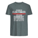Elektriker Fun Geschenkidee - Herren Schwarz S - Kurzarm - Casual Funny Slogan Electrician in Dark Heather - back view