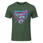 Baseball Drip for Boys Ice Cream Drip Youth Boys Baseball T-Shirt in Military Green - front view
