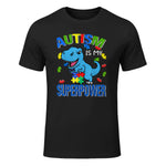 Kids Autism Awareness is My Superpower Boys in Black - front view