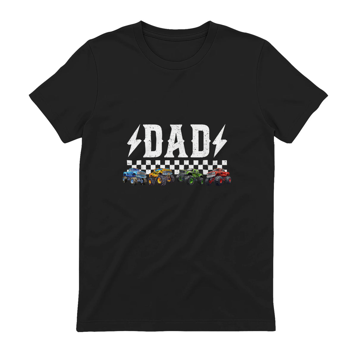 Dad Retro Monster Truck T-Shirt in Black - back view