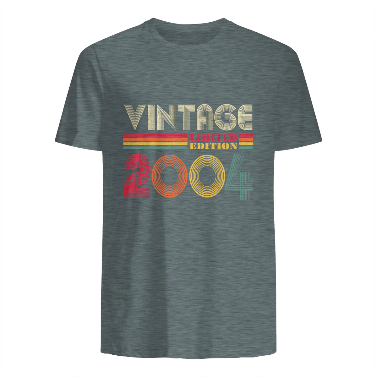 Vintage Twentieth Birthday Gift T-Shirt in Dark Heather - back view