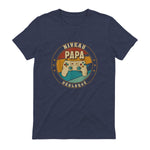 Nouveau Papa Parents Humour Gamer Nouvelle Naissance Annonce T-Shirt in Heather Navy - back view