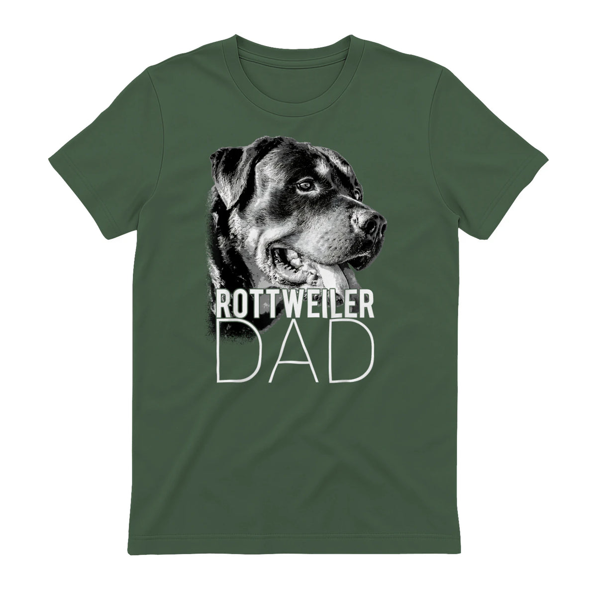 Dog Dad Rottweiler – Chiens Papa in Military Green - back view