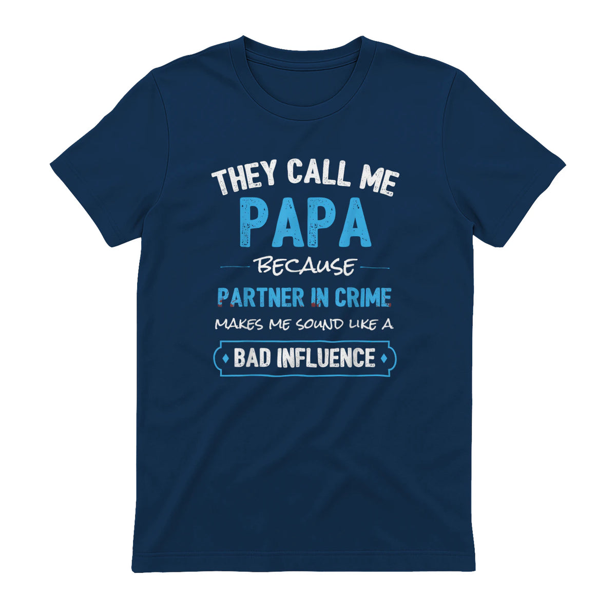 Funny Grandpa Papa Partner in Crime Dad in Navy - back view