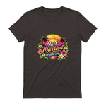 Couple de Jeunes mariés drôle Just Married Tropical Honeymoon in Dark Chocolate - back view