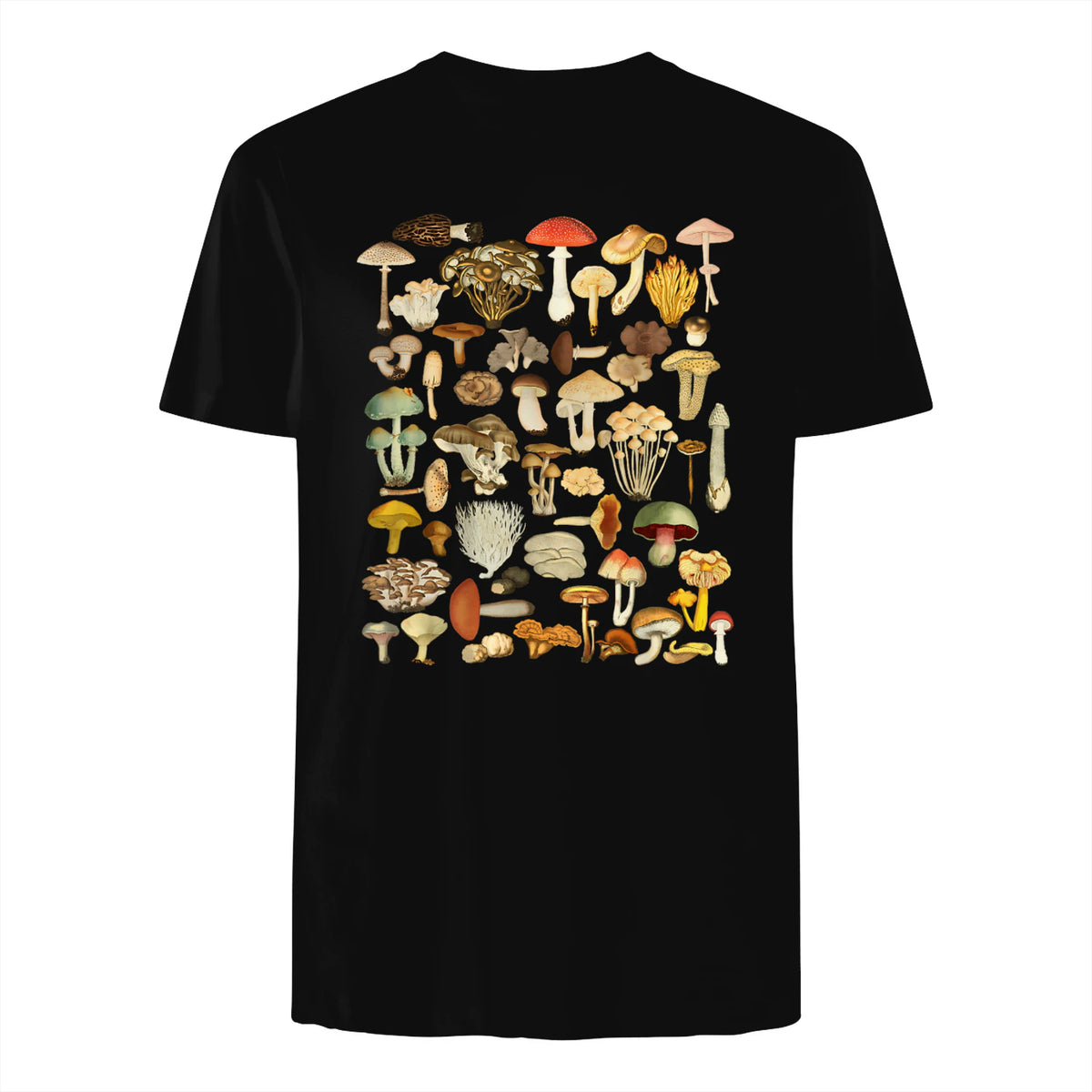Mushroom Shirt Mycology Fungi Foraging Mushroom Whisperer in Black - back view