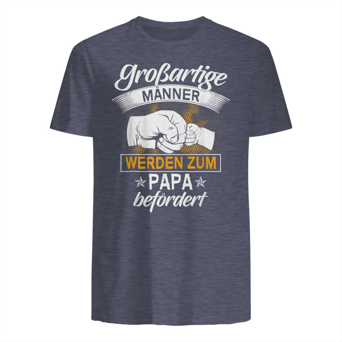 Vatertag Vaterschaft Geschenke Großartige Männer Werden Zum Papa Befördert Werdender Vater , Schwarz, S, V-Aussch in Heather Navy - back view