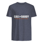 Gamer Dad Call of Daddy Call of Dad Parenting Ops in Heather Navy - back view