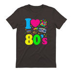 I Love the Eighties Classic Nostalgia T-Shirt in Dark Chocolate - back view