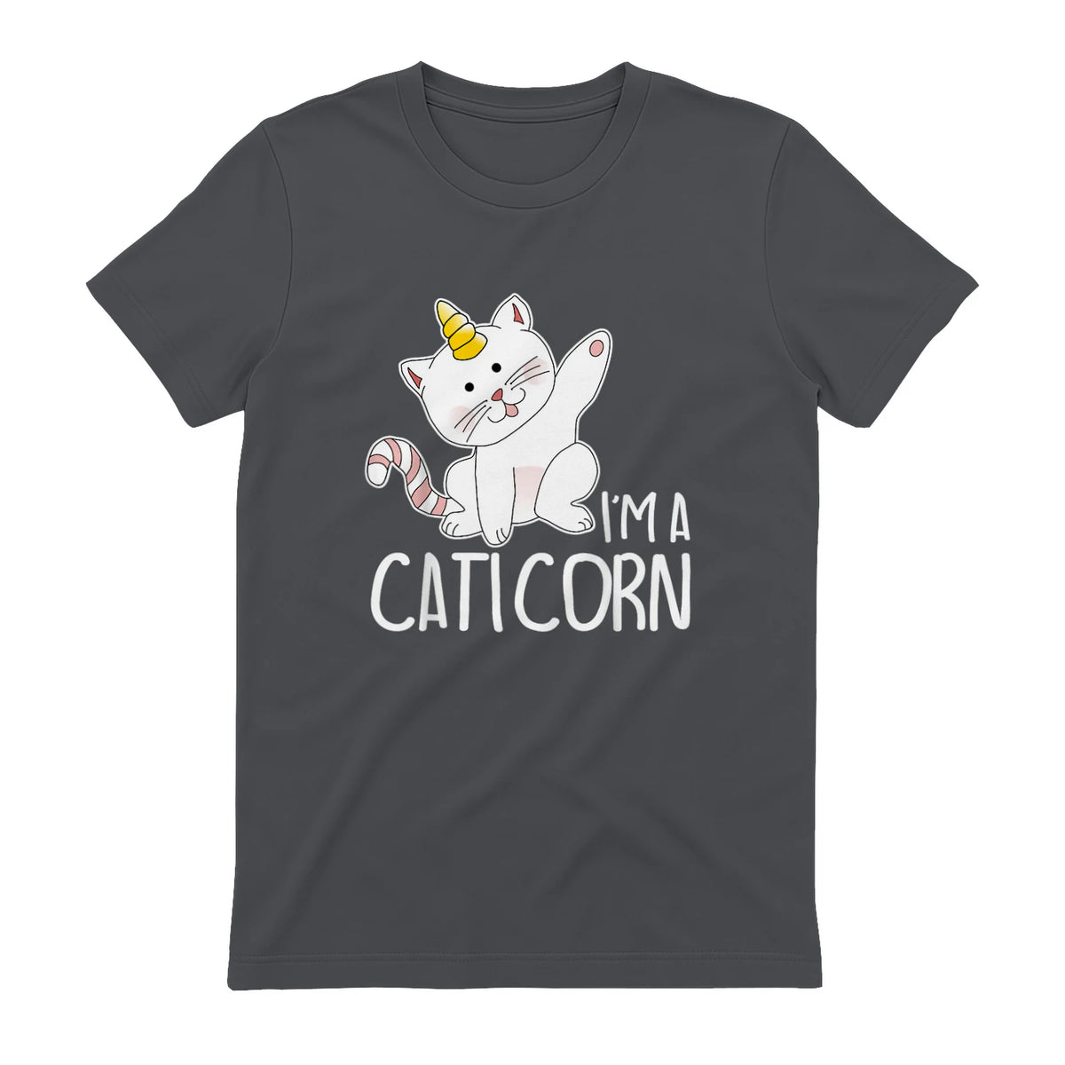 Chats Licorne I Chaton doux I Licorne I Chats in Charcoal - back view
