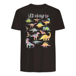 Autism Awareness It's Okay to Be Different Funny Dinosaur in Dark Chocolate - back view