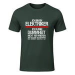 Elektriker Fun Geschenkidee - Herren Schwarz S - Kurzarm - Casual Funny Slogan Electrician in Forest Green - front view