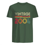 Vintage Twentieth Birthday Gift T-Shirt in Military Green - back view