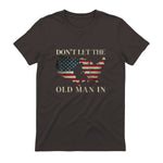 Don't Let The Old Man in Vintage American Flag T-Shirt in Dark Chocolate - back view