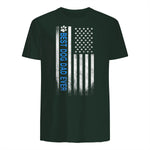 Best Dog Dad Ever American Flag T-Shirt Gift for Best Father in Forest Green - back view