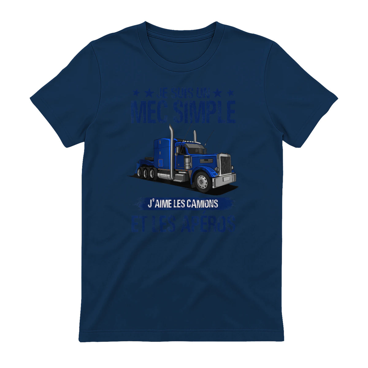 Camion et Routier, mec Simple, Chauffeur Poids Lourds in Navy - back view
