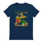 Carte de Guadeloupe Madras Colibri Hibiscus Et Rhum Antilles in Navy - back view