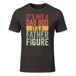 Mens It's Not A Dad Bod It's A Father Figure, Funny Retro Vintage,Short Sleeve in Dark Chocolate - front view