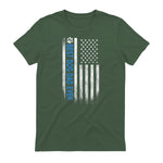 Best Dog Dad Ever American Flag T-Shirt Gift for Best Father in Military Green - back view