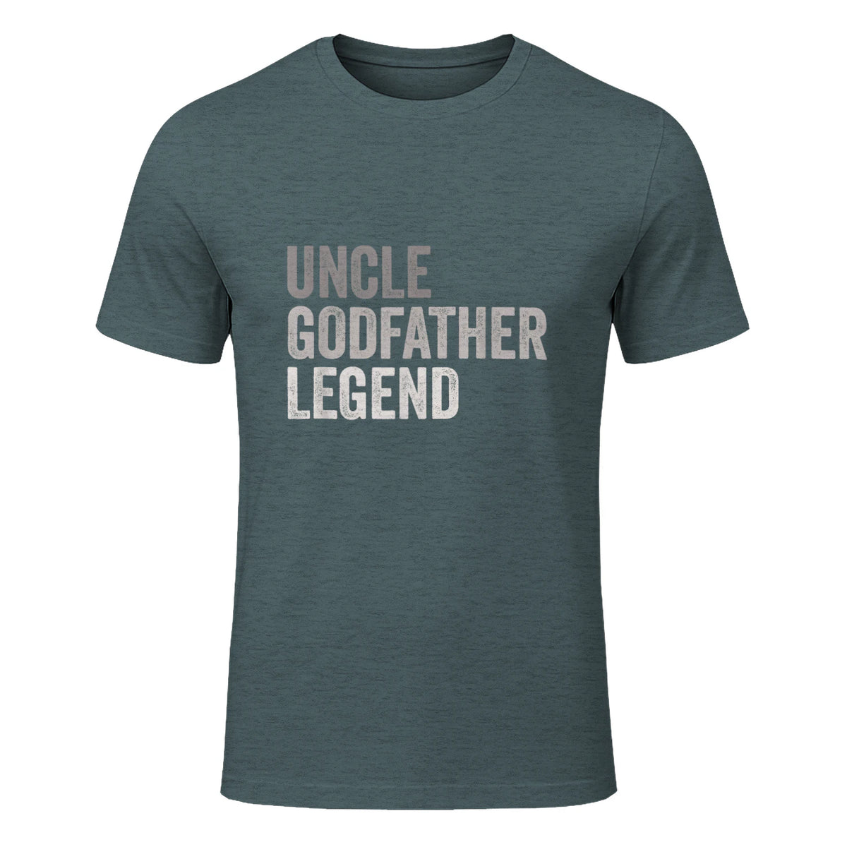 Funny Uncle Godparent Hero Message Uncle Godfather Legend For A Favorite Uncle Family Baptism T-Shirt - Black, Sm in Dark Heather - front view
