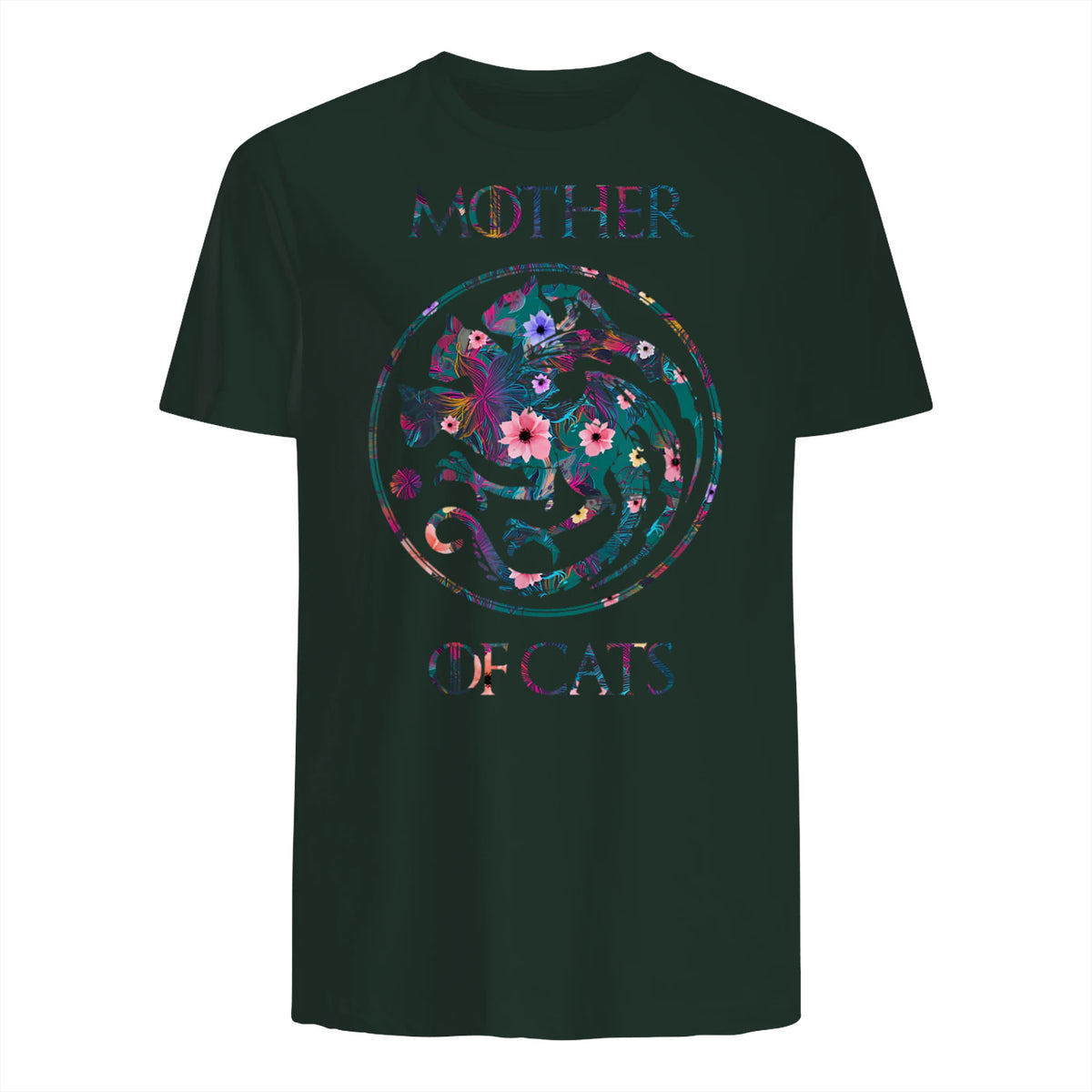 Mother of Cats Shirt T-Shirt in Forest Green - back view