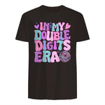 In My Double Digits Era Tenth Birthday Girl T-Shirt in Dark Chocolate - back view
