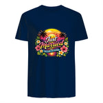 Couple de Jeunes mariés drôle Just Married Tropical Honeymoon in Navy - back view