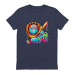 Ice Cream Drip Baseball Stuff Baseball Drip for Boys Graphic T-Shirt in Heather Navy - back view
