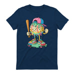 Baseball Drip for Boys Ice Cream Drip Baseball Sport T-Shirt in Navy - back view
