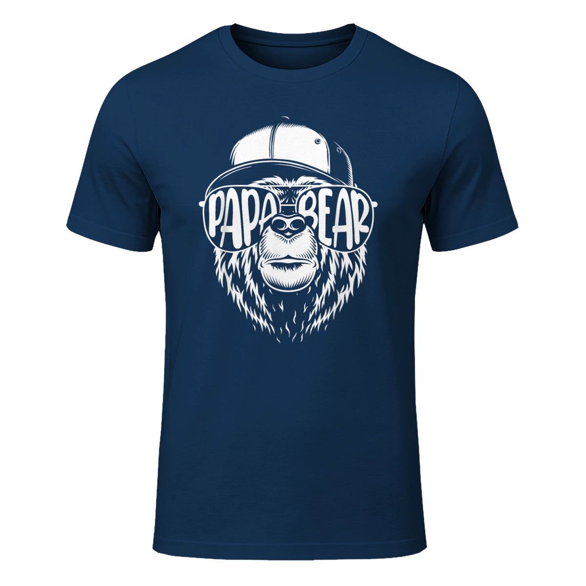 Grandfather Grandpa Son Daughter Children Gift Vatertag Schwarz Small Classic Fit Cartoon Bär Family Män in Navy - front view
