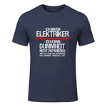Elektriker Fun Geschenkidee - Herren Schwarz S - Kurzarm - Casual Funny Slogan Electrician in Heather Navy - front view