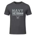 US Navy - Veteran Honor Courage Commitment T-Shirt in Charcoal - front view
