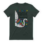What Makes You Different Autism Awareness T-Shirt in Forest Green - back view