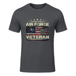 Veteran US Air Force TShirt - American Betsy Ross Flag T-Shirt in Charcoal - front view
